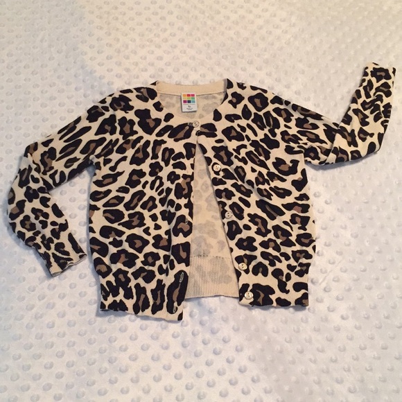 girls leopard print cardigan